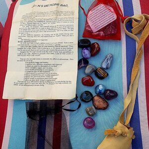 Amethyst Crystals and Vintage Meditation, Energy and Healing Gemstones and bags